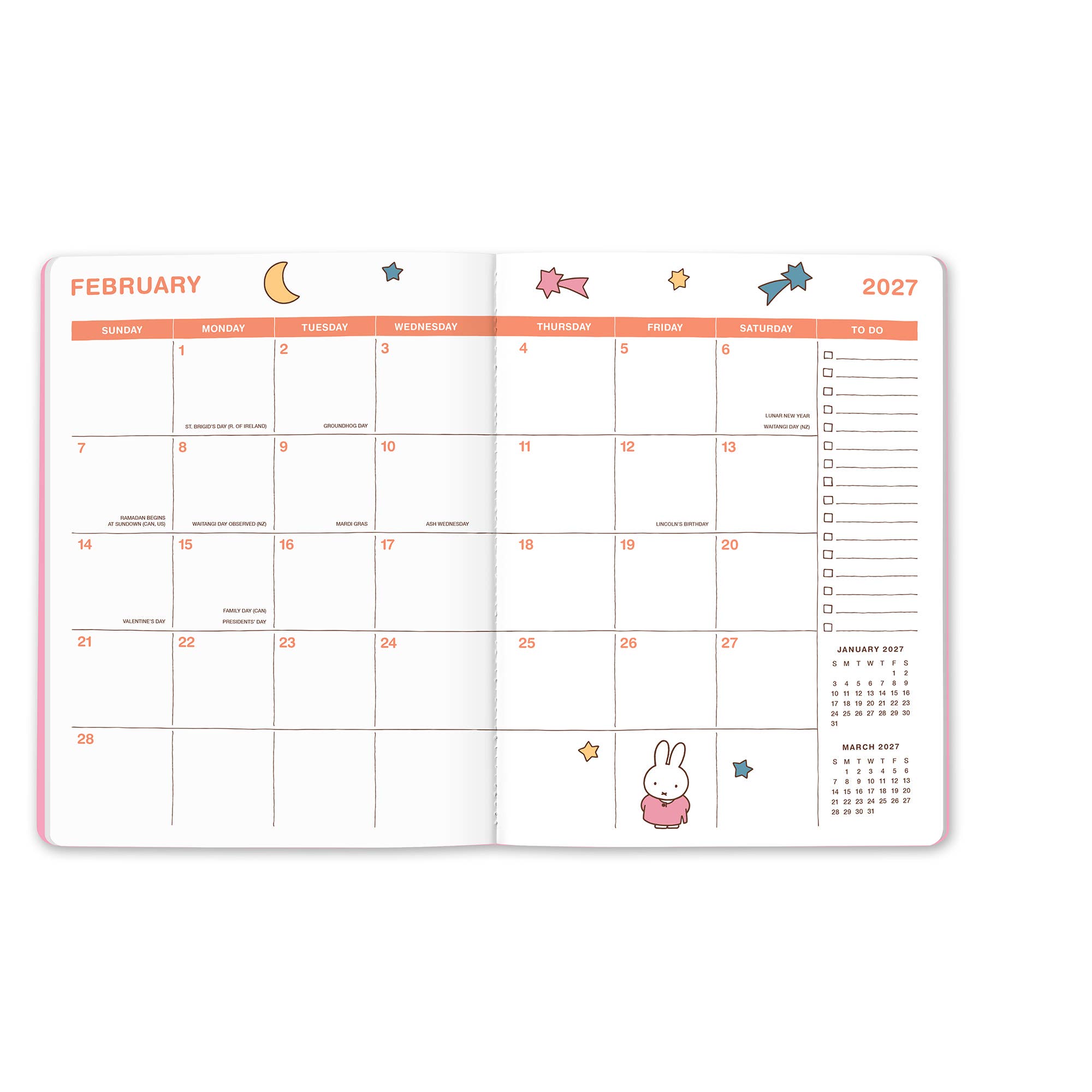 2027 Miffy A Year in Color Just Right Monthly Planner with Enamel Charm Bookmark