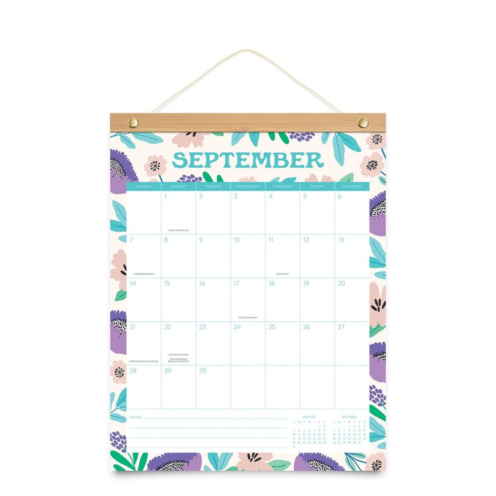 2025 Botanical Bliss Bamboo-Hanger - Deluxe Wall Calendar by Orange Circle Studio