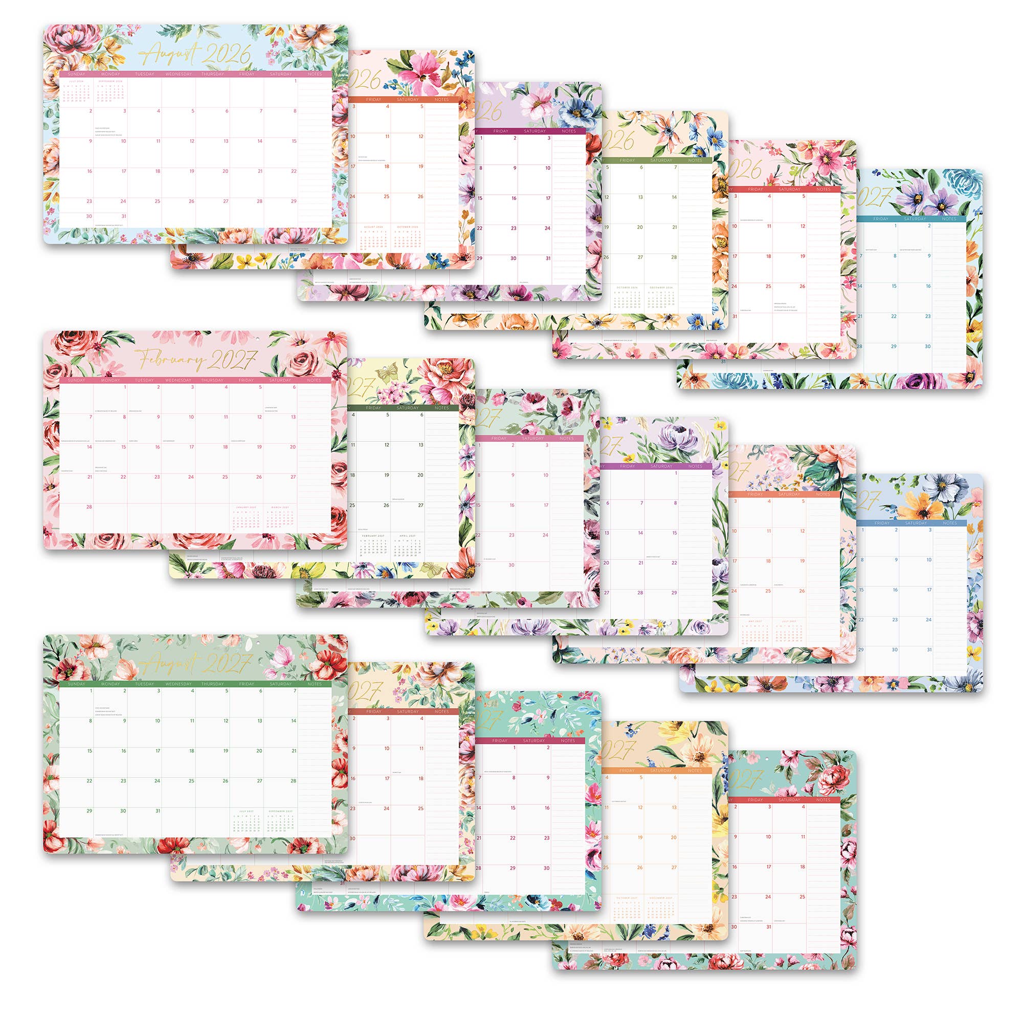 2027 Bella Flora Decorative Desk Blotter