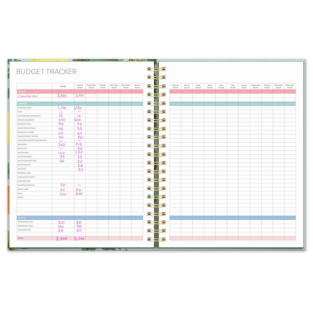 2025 Fruit & Flora - XL Spiral Weekly & Monthly Diary/Planner by Orange Circle Studio