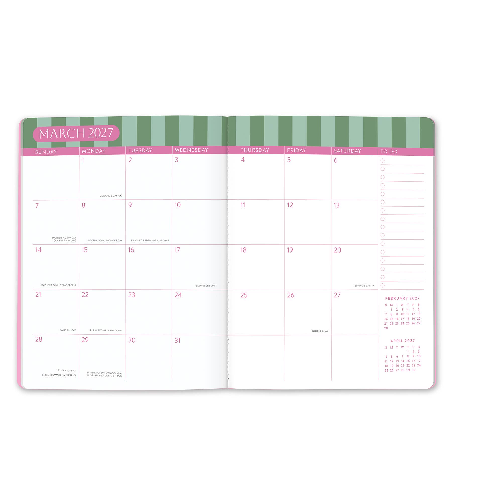 2027 Cabana Stripes Just Right Monthly Planner