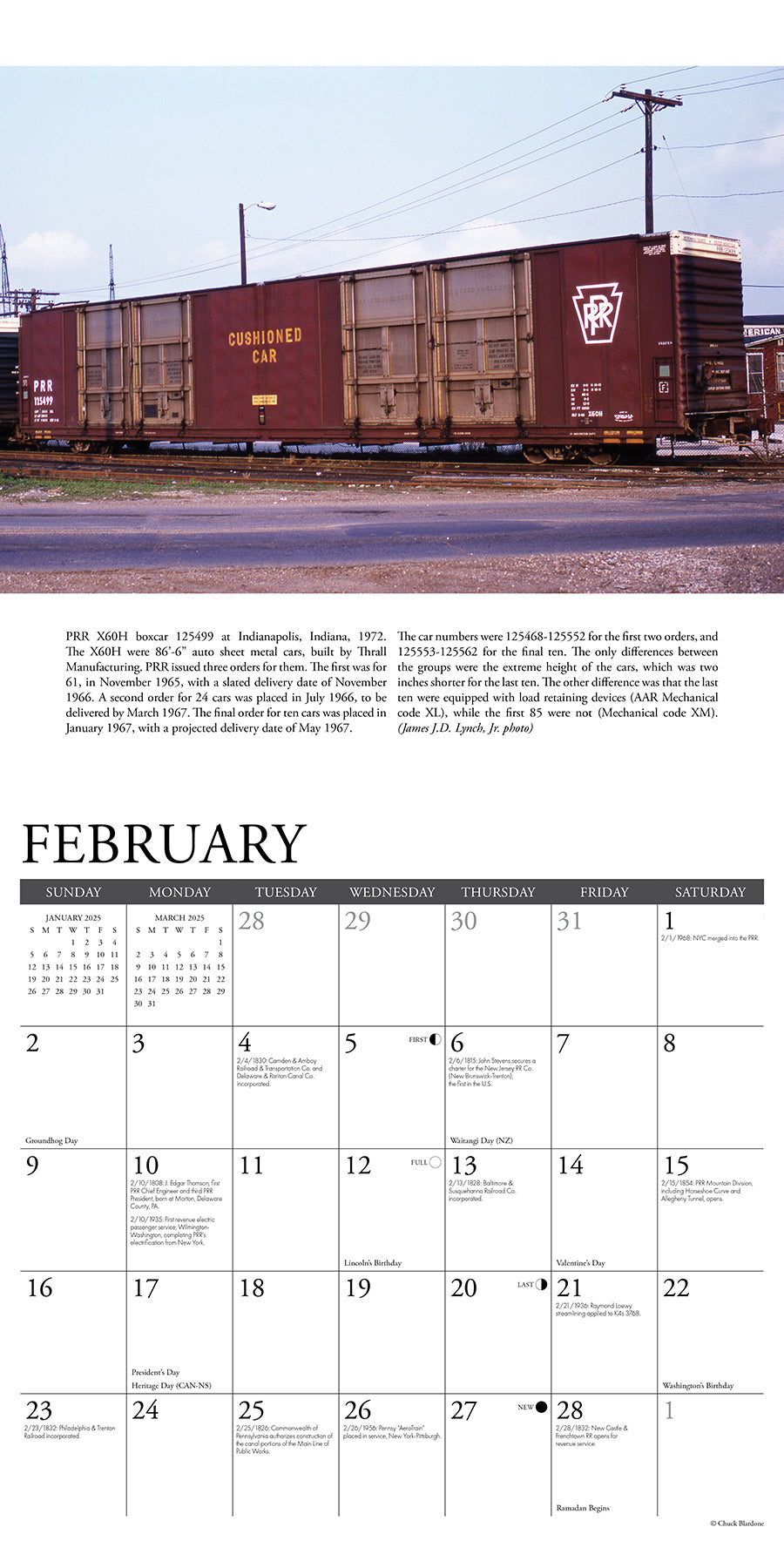 2025 Pennsylvania Railroad - Square Wall Calendar