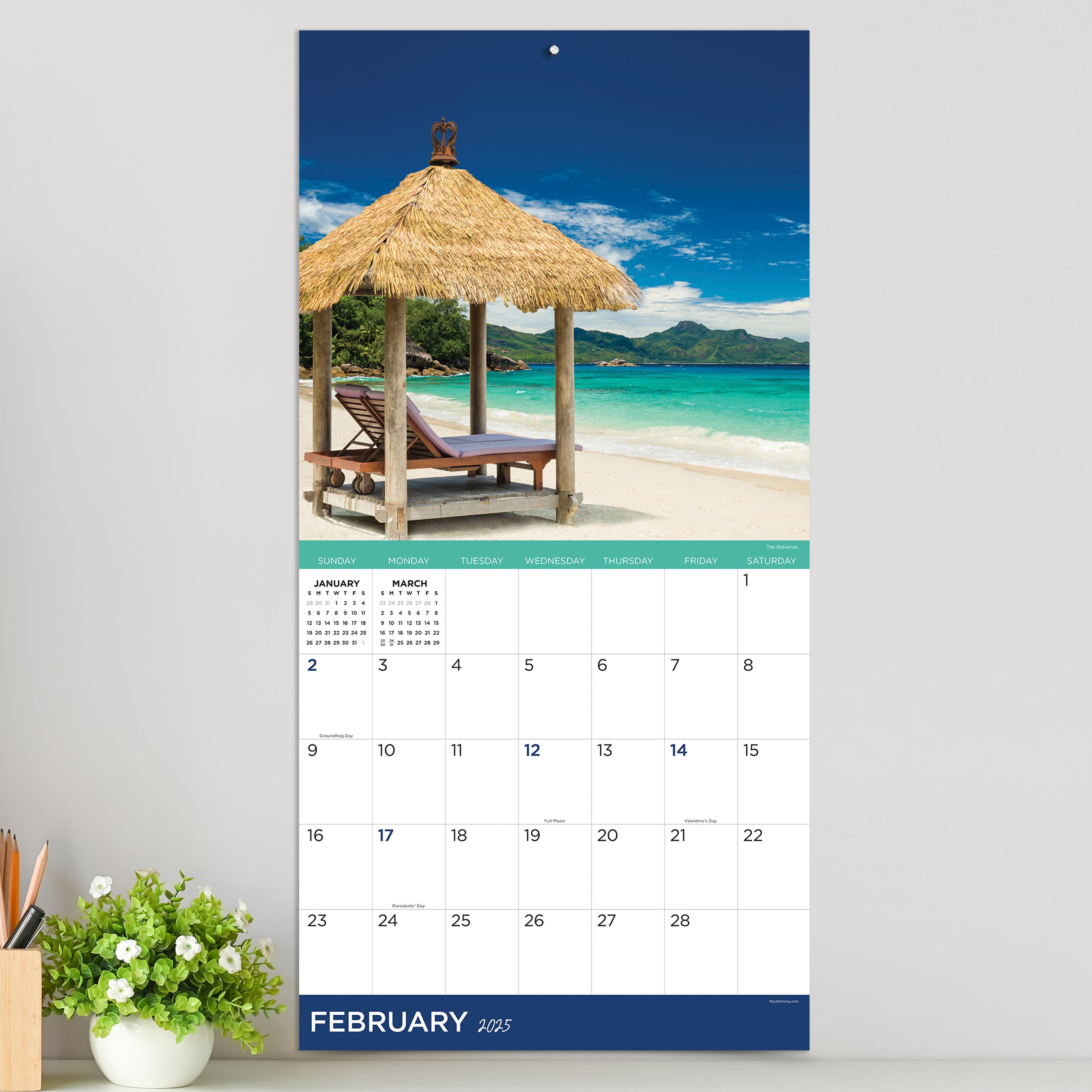 2025 Tropical Escapes - Square Wall Calendar