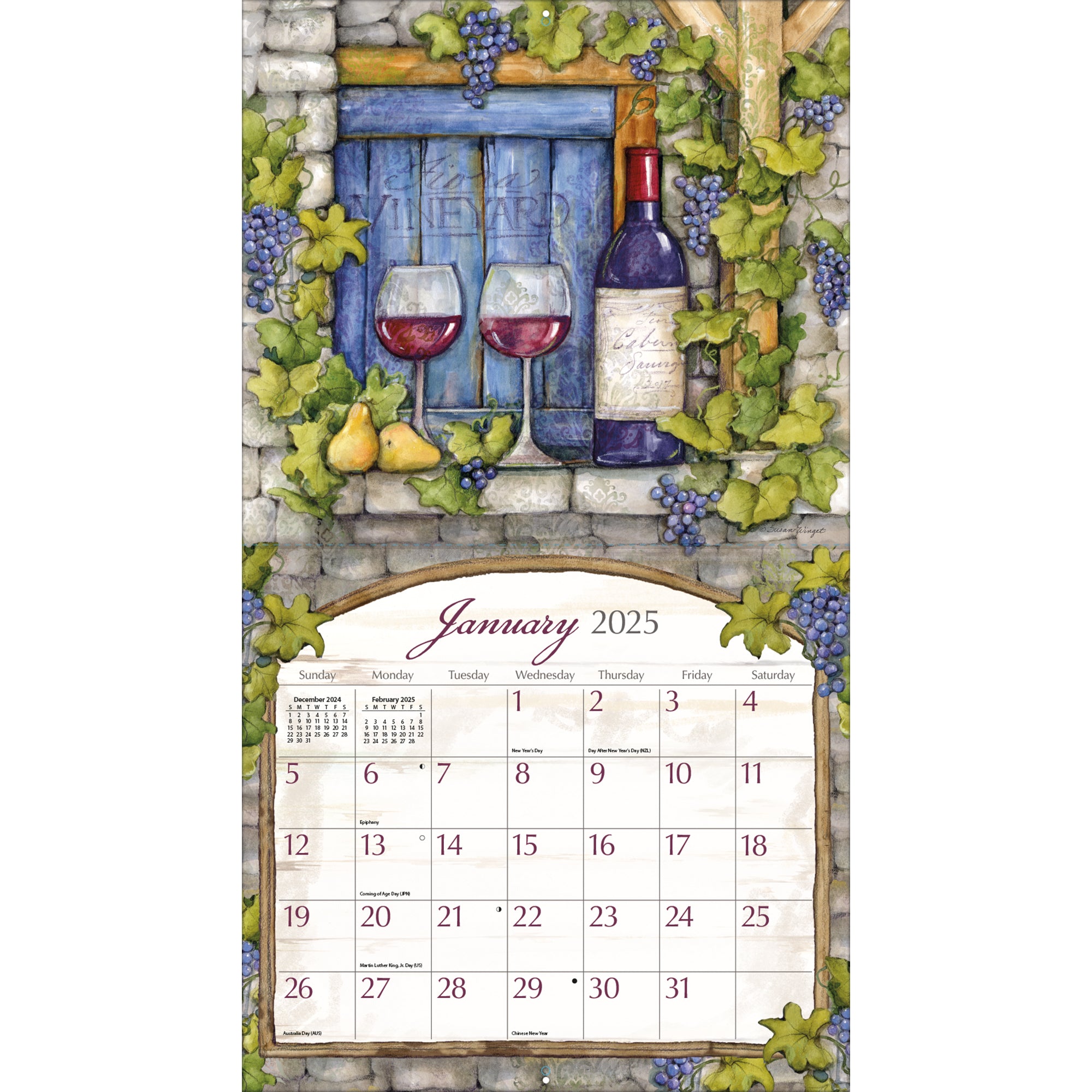 2025 Wine Country By Susan Winget - LANG Deluxe Wall Calendar