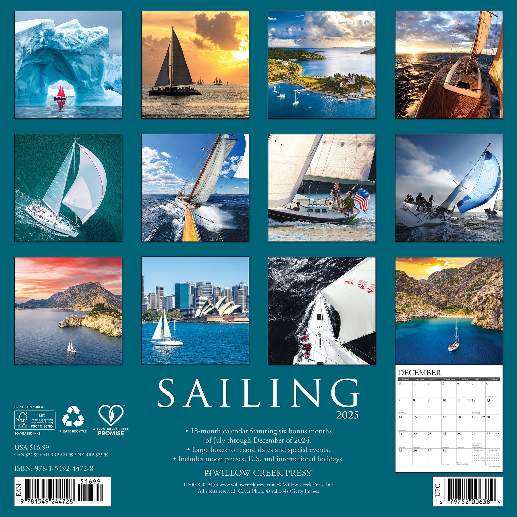 2025 Sailing - Square Wall Calendar
