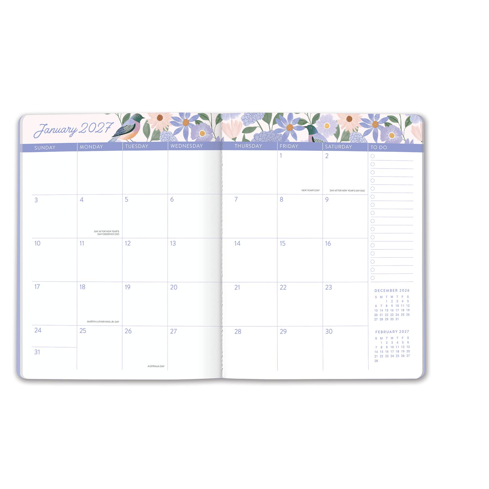 2027 Birds & Blooms Just Right Monthly Planner