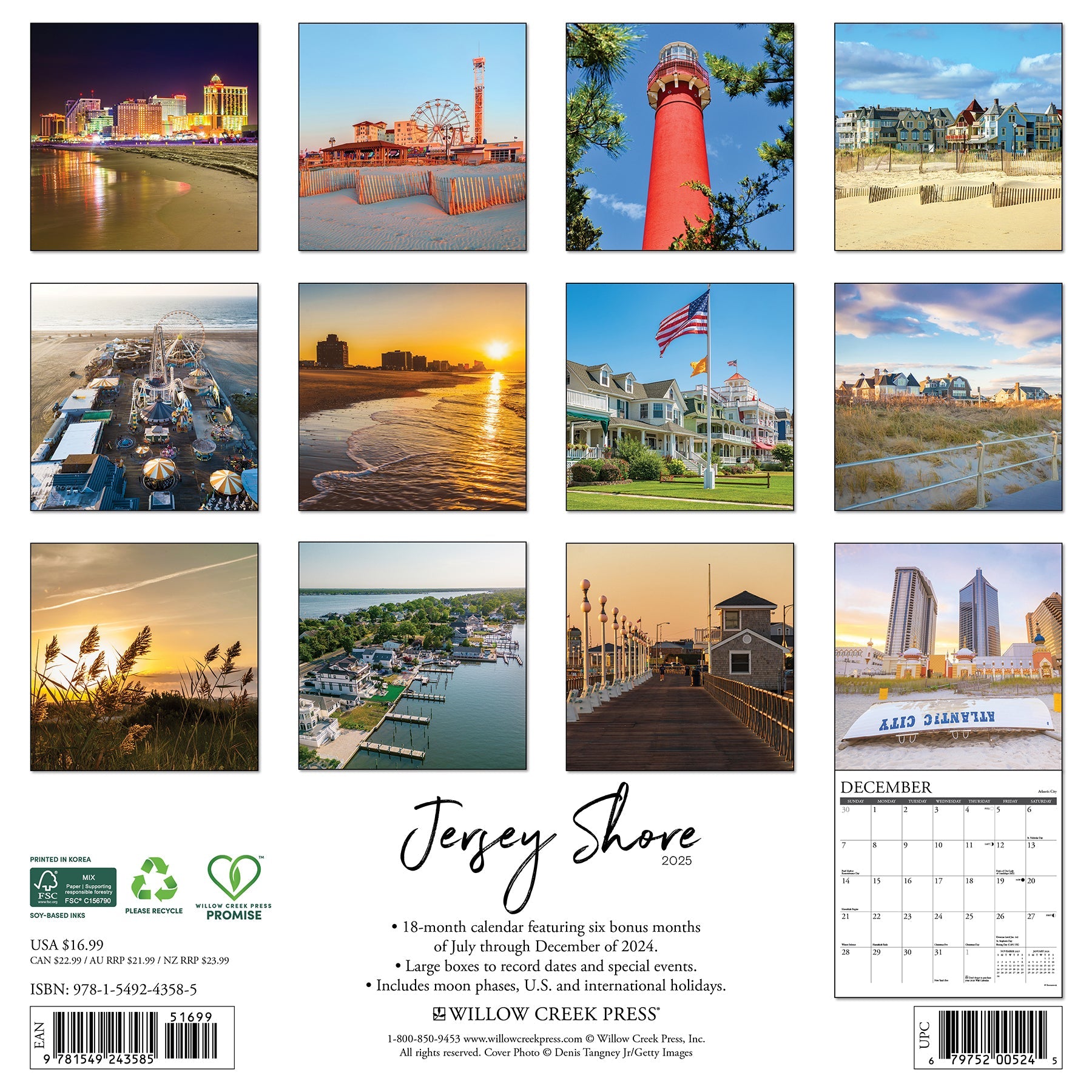 2025 Jersey Shore - Square Wall Calendar