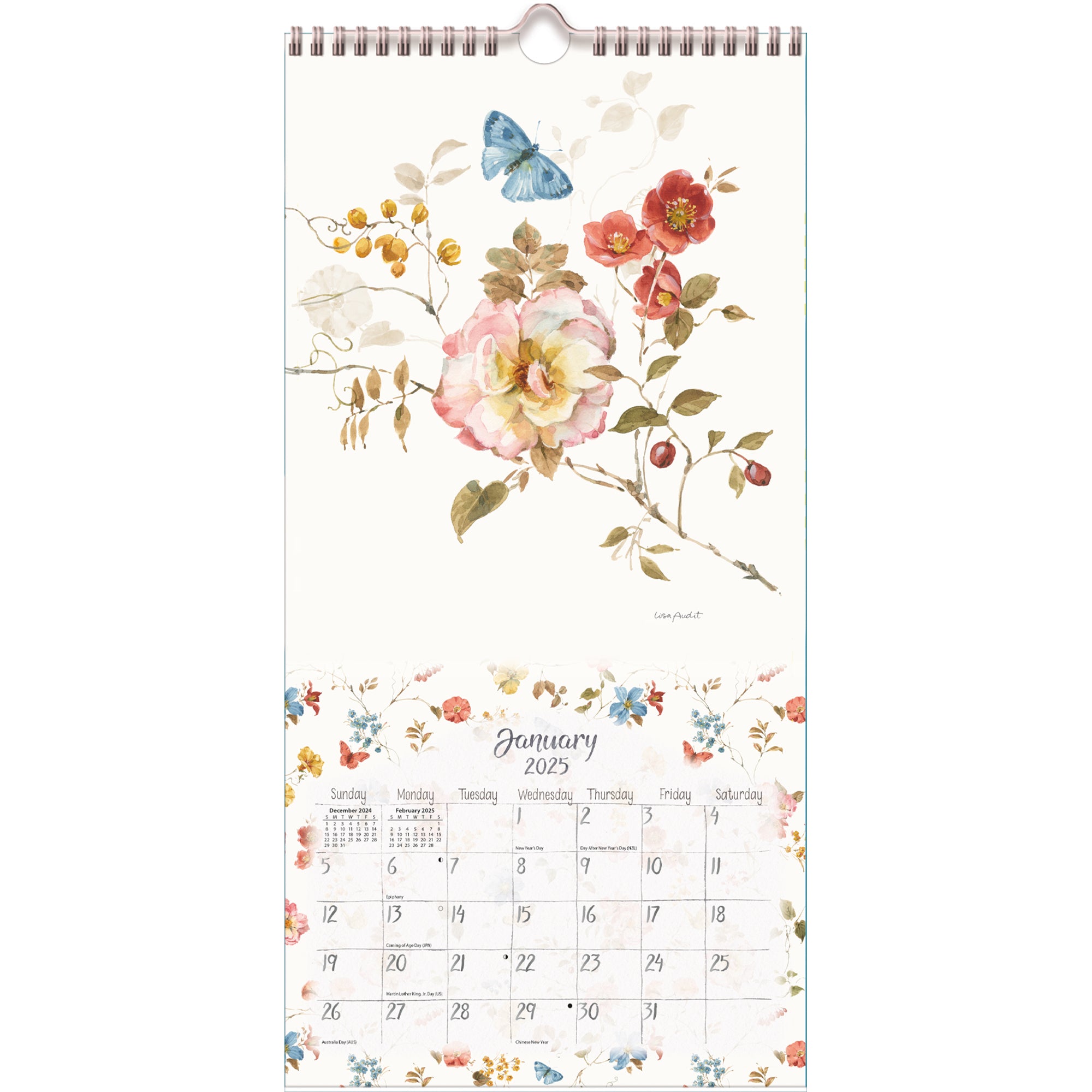 2025 Watercolor Seasons - LANG Slim Wall Calendar