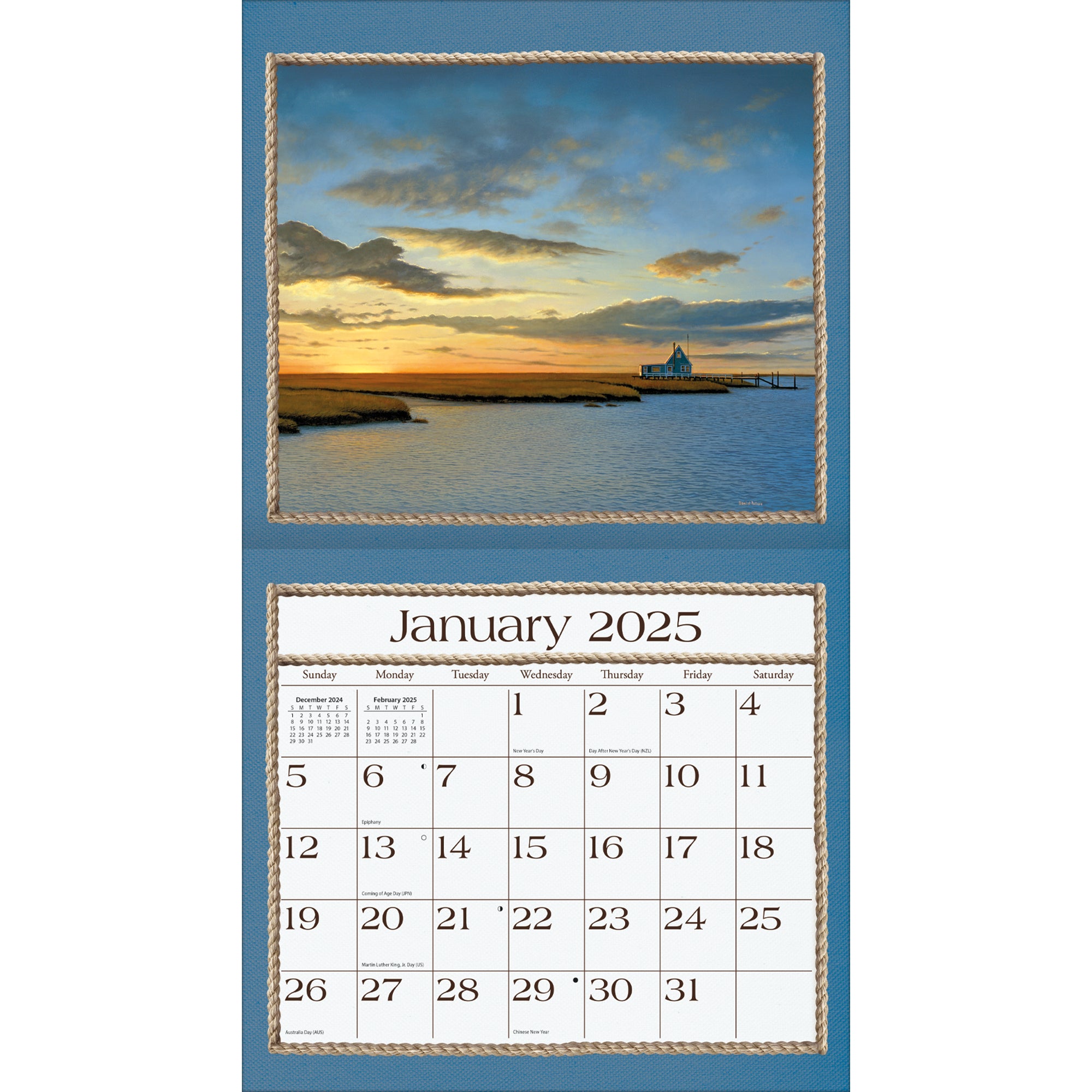 2025 Seaside By Daniel Pollera - LANG Deluxe Wall Calendar