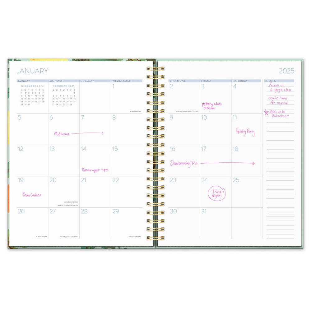 2025 Fruit & Flora - XL Spiral Weekly & Monthly Diary/Planner by Orange Circle Studio