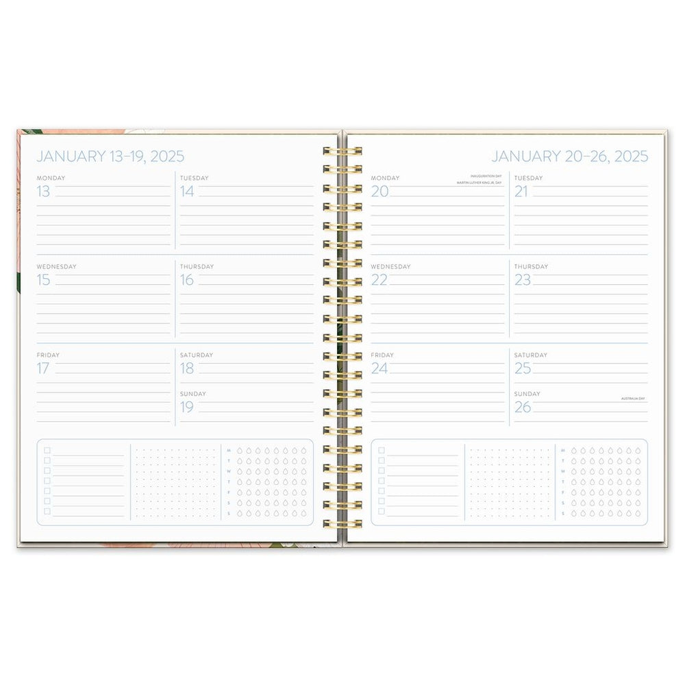 2025 Bella Flora - XL Spiral Weekly & Monthly Diary/Planner by Orange Circle Studio
