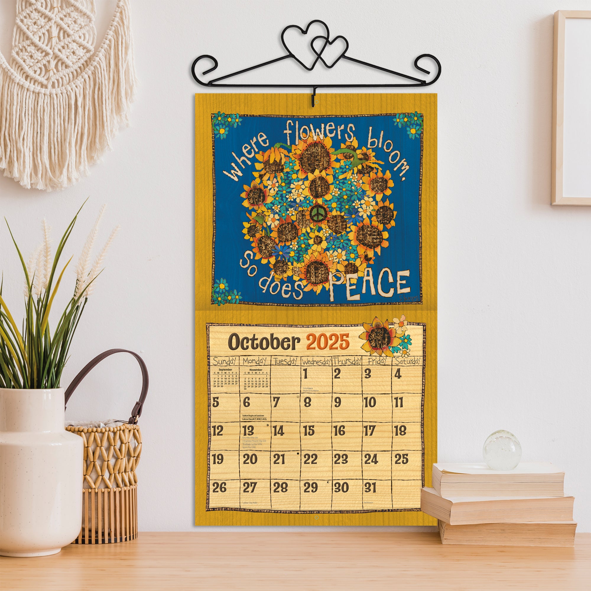 2025 Painted Peace By Stephanie Burgess - LANG Deluxe Wall Calendar