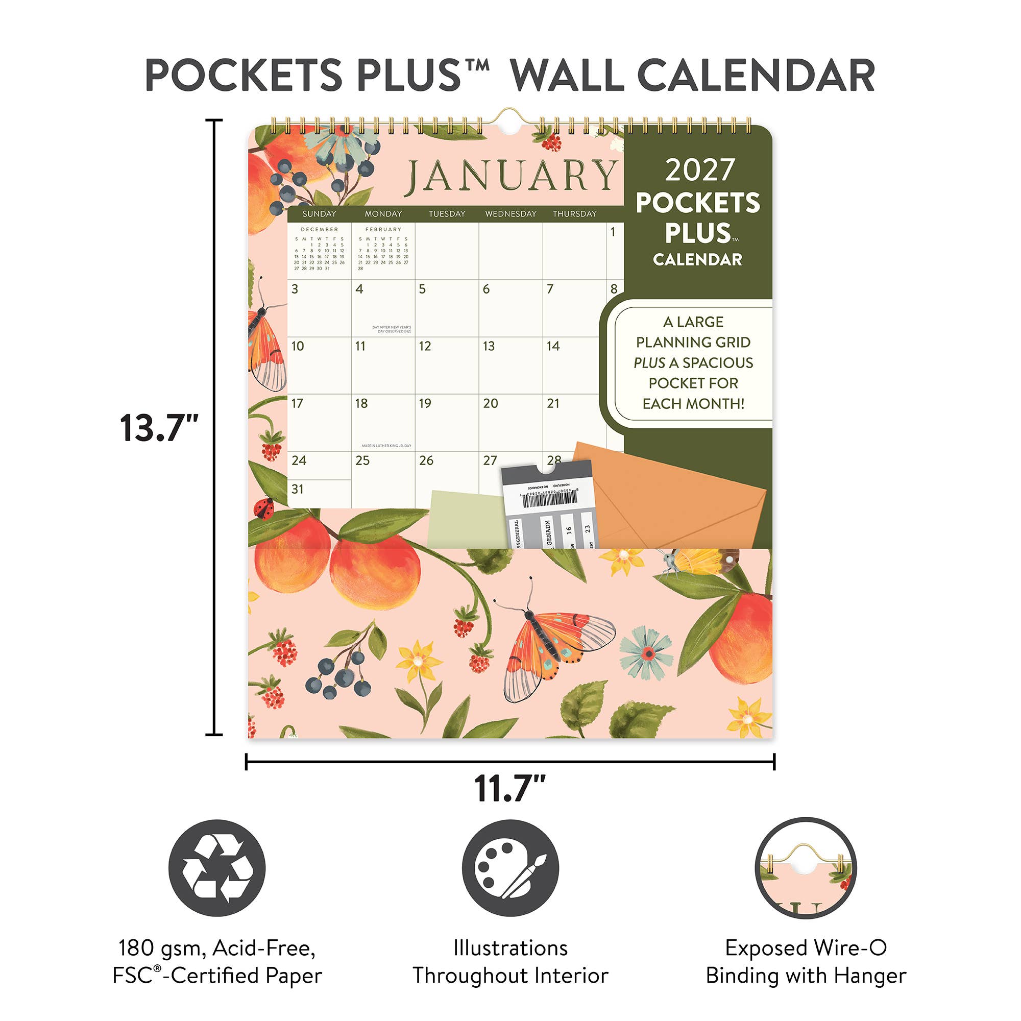 2027 Fruit & Flora Pockets Plus™ Wall Calendar