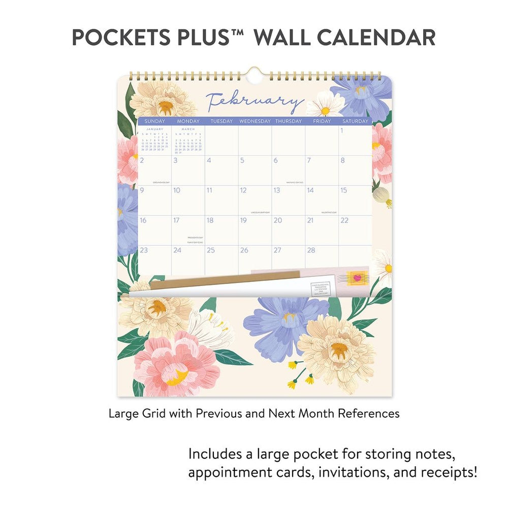 2025 Bella Flora Pockets Plus - Deluxe Wall Calendar by Orange Circle Studio