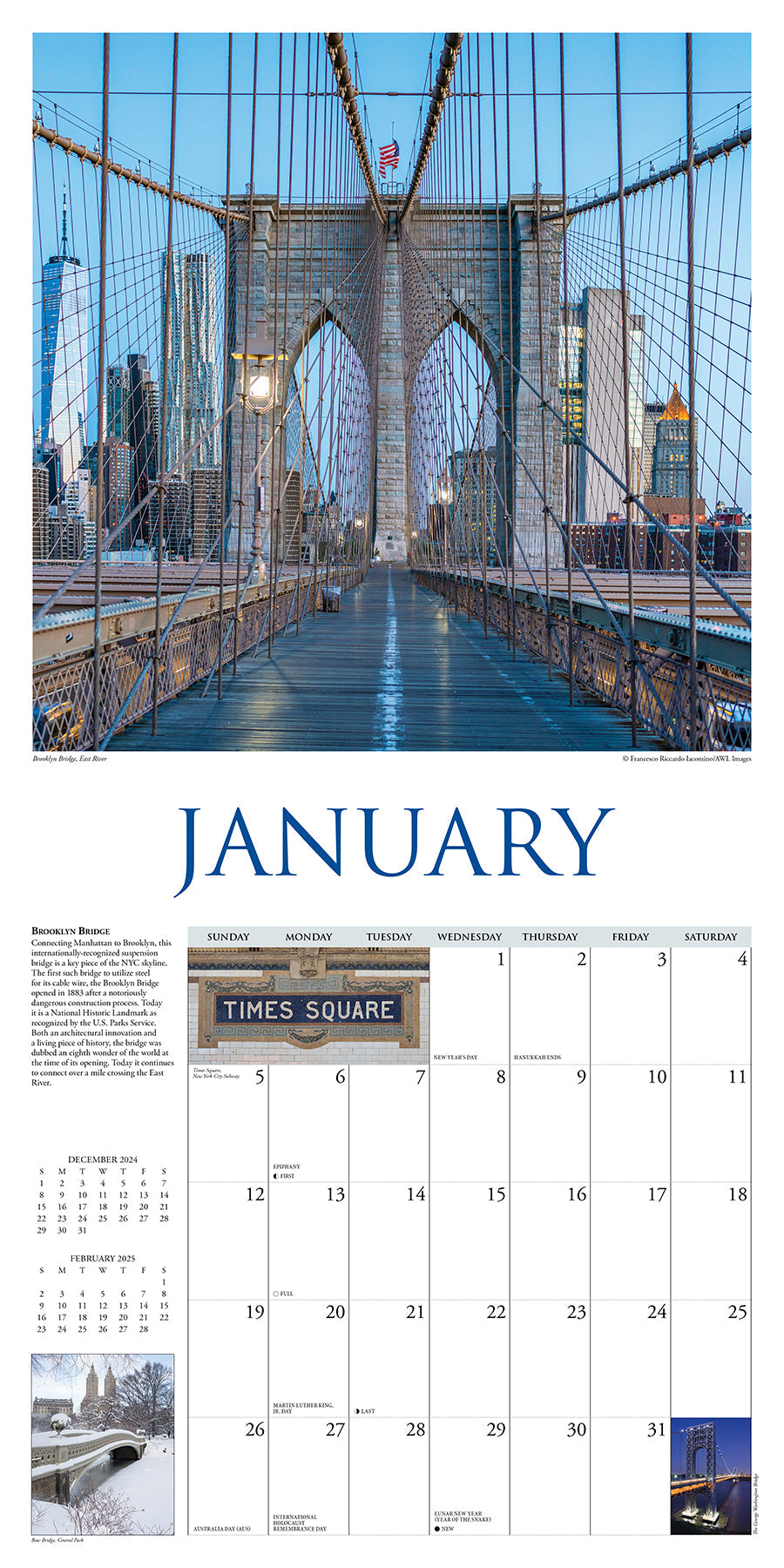 2025 A Walk in New York City - Square Wall Calendar