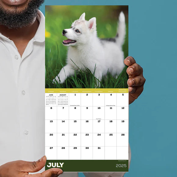 2025 Puppies - Mini Wall Calendar