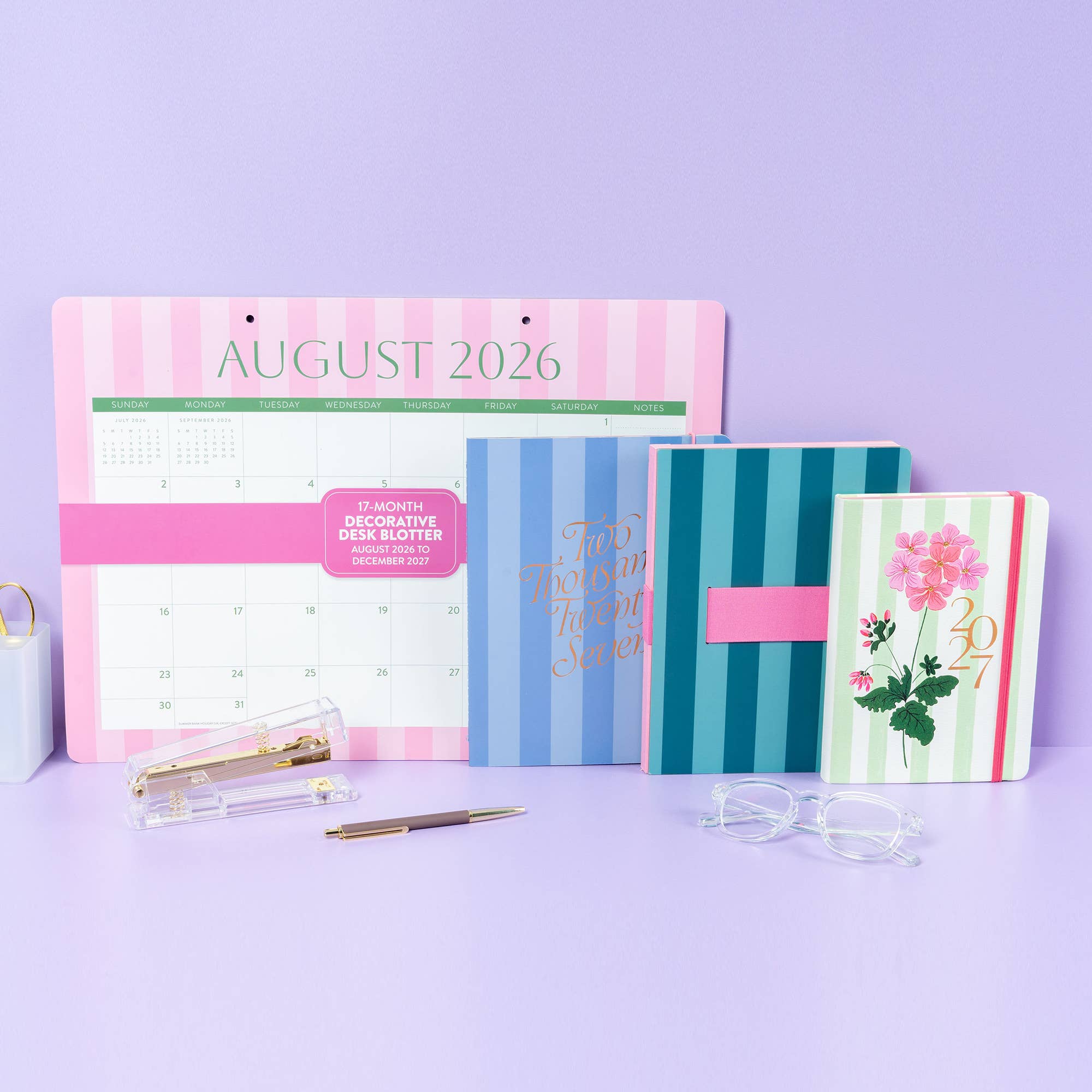 2027 Cabana Stripes Decorative Desk Blotter