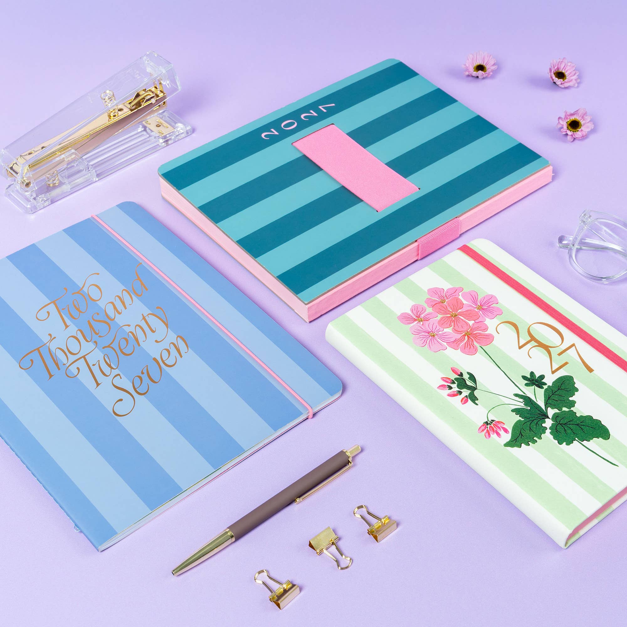 2027 Cabana Stripes Just Right Monthly Planner