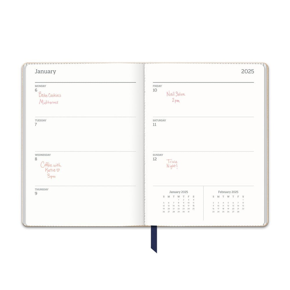 2025 Dots on Twilight Blue Medium Dual - Textured Weekly & Monthly Diary/Planner by Orange Circle Studio