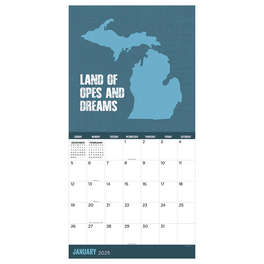 2025 Home: Michigan - Square Wall Calendar