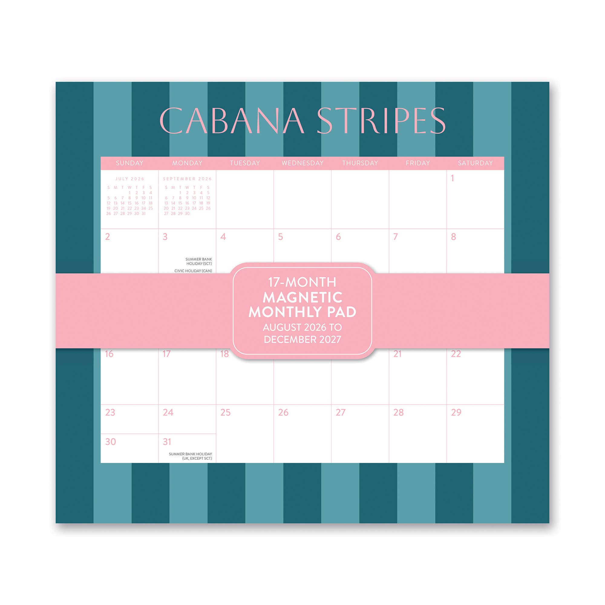 2027 Cabana Stripes Magnetic Monthly Pad