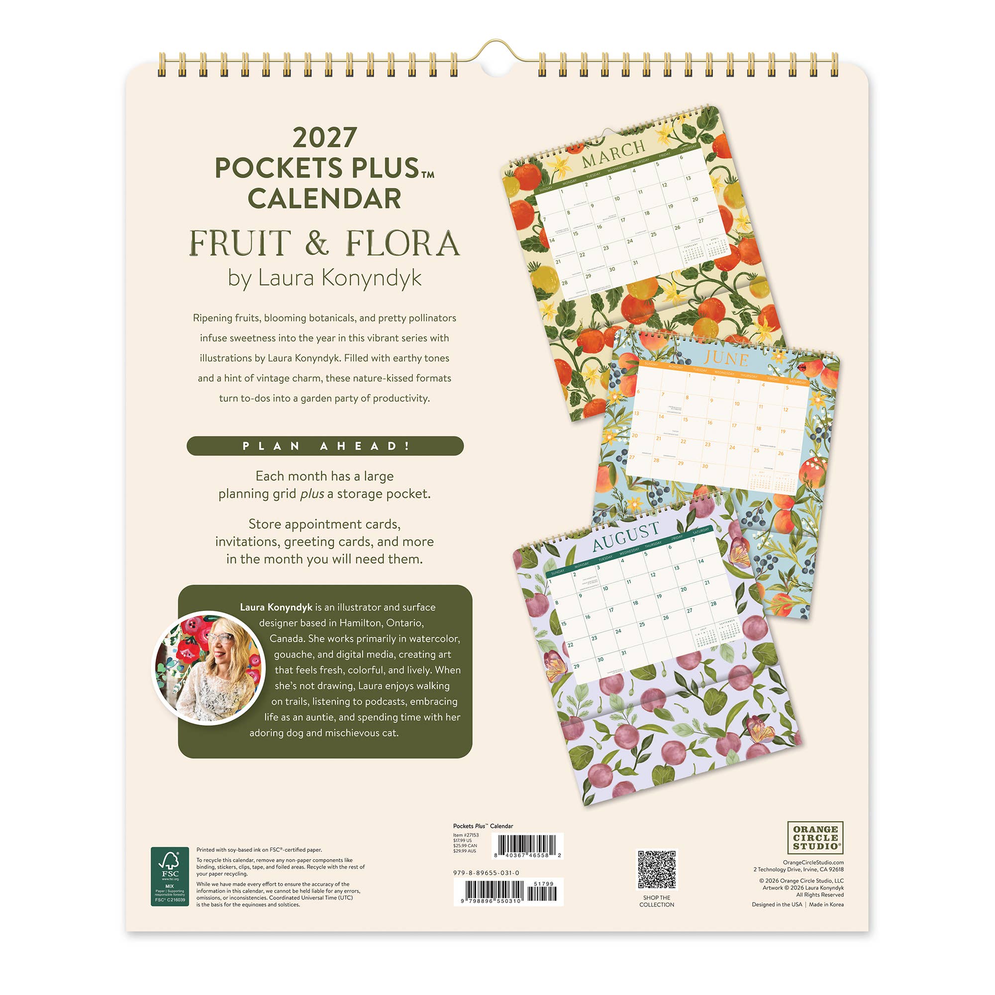 2027 Fruit & Flora Pockets Plus™ Wall Calendar