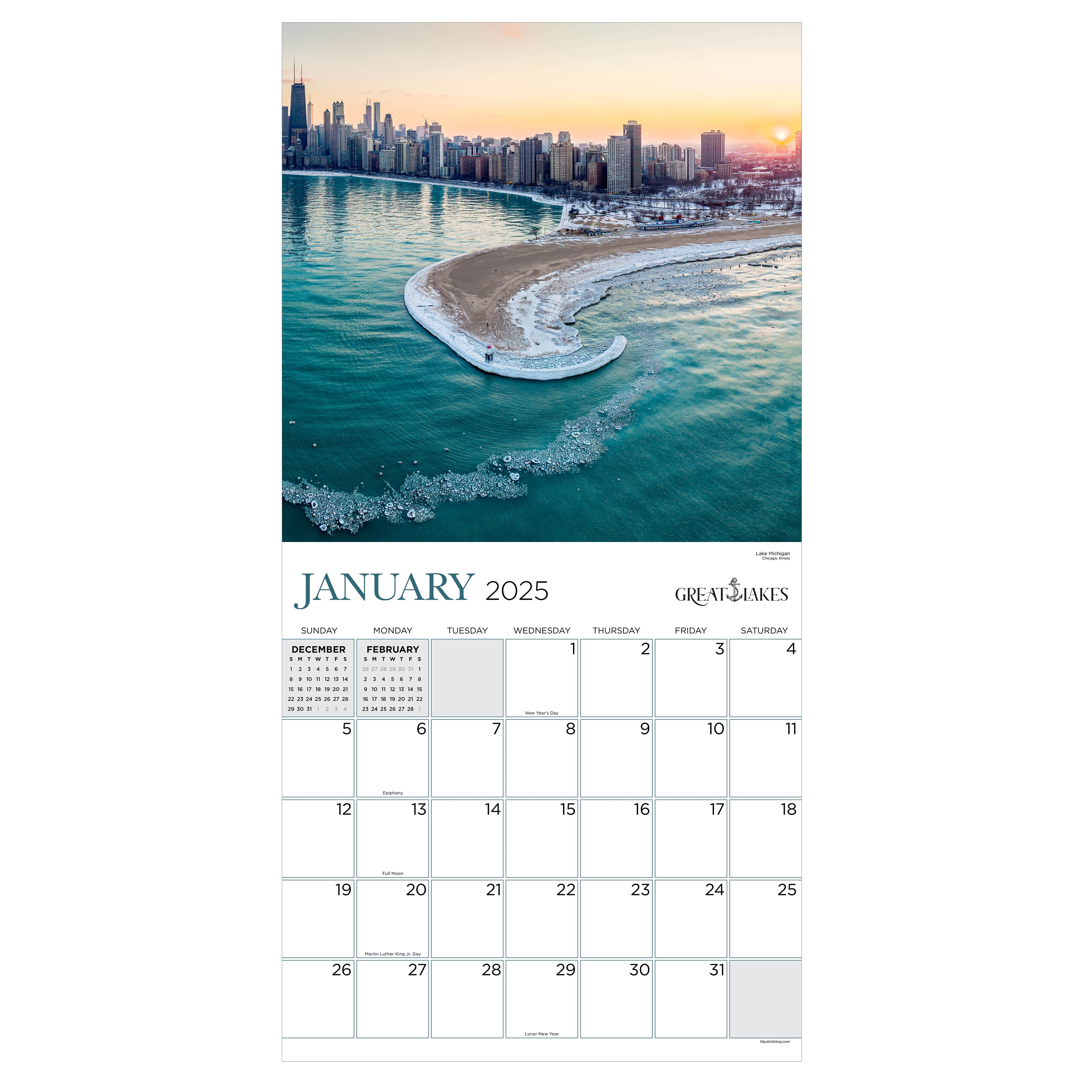 2025 Great Lakes - Square Wall Calendar