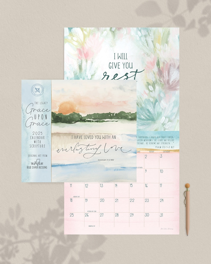 2025 Grace Upon Grace - Legacy Scripture - Legacy Deluxe Wall Calendar