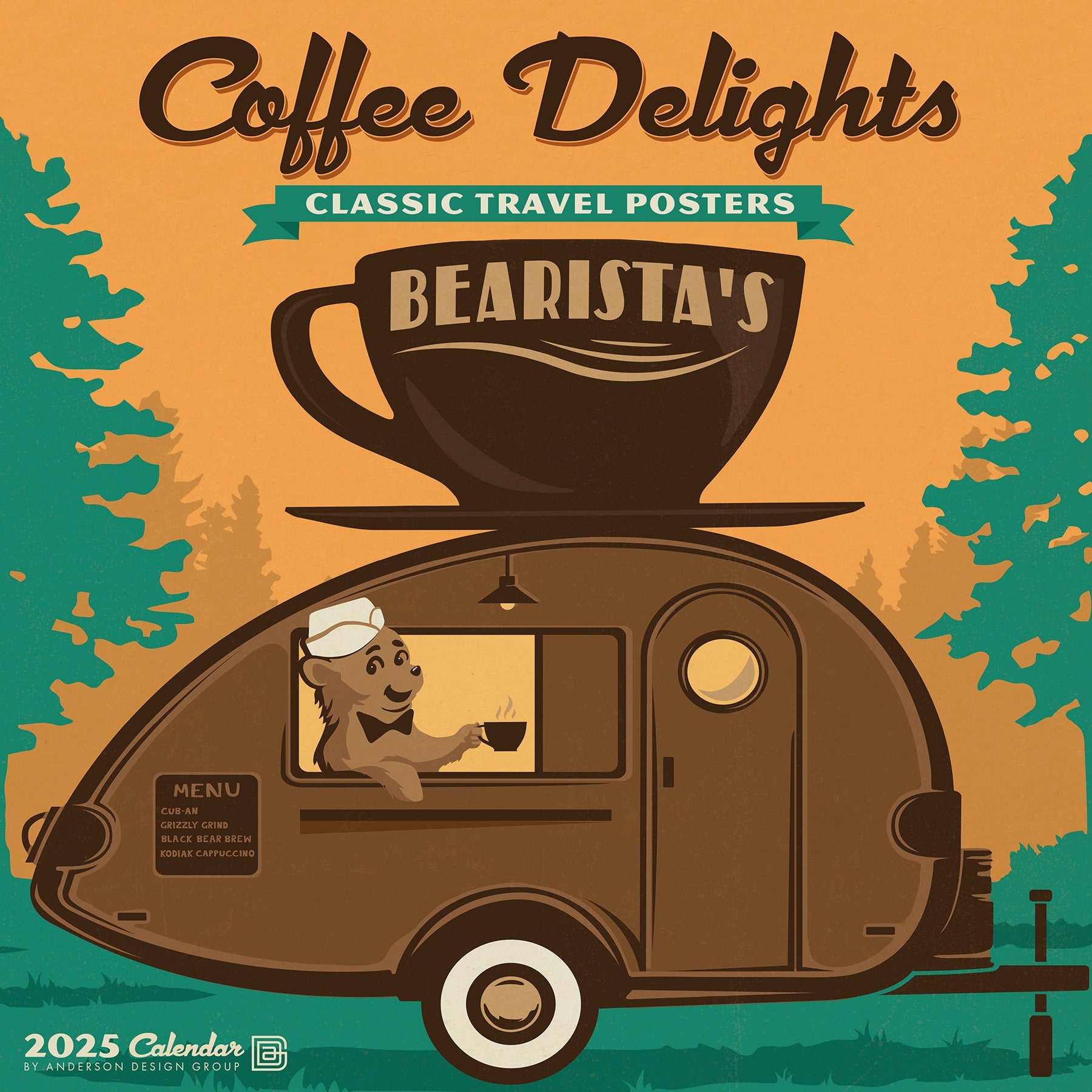 2025 Coffee Delights (Anderson Design Group) - Square Wall Calendar