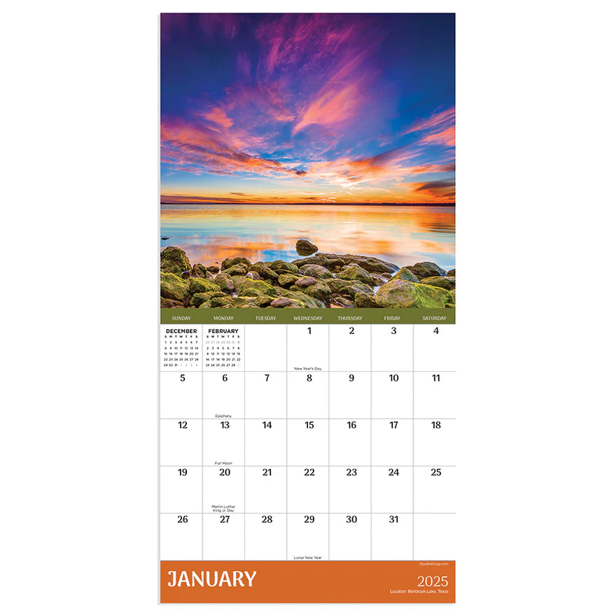 2025 Sunsets - Mini Wall Calendar