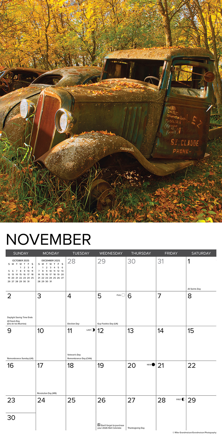 2025 Rust in Peace - Square Wall Calendar