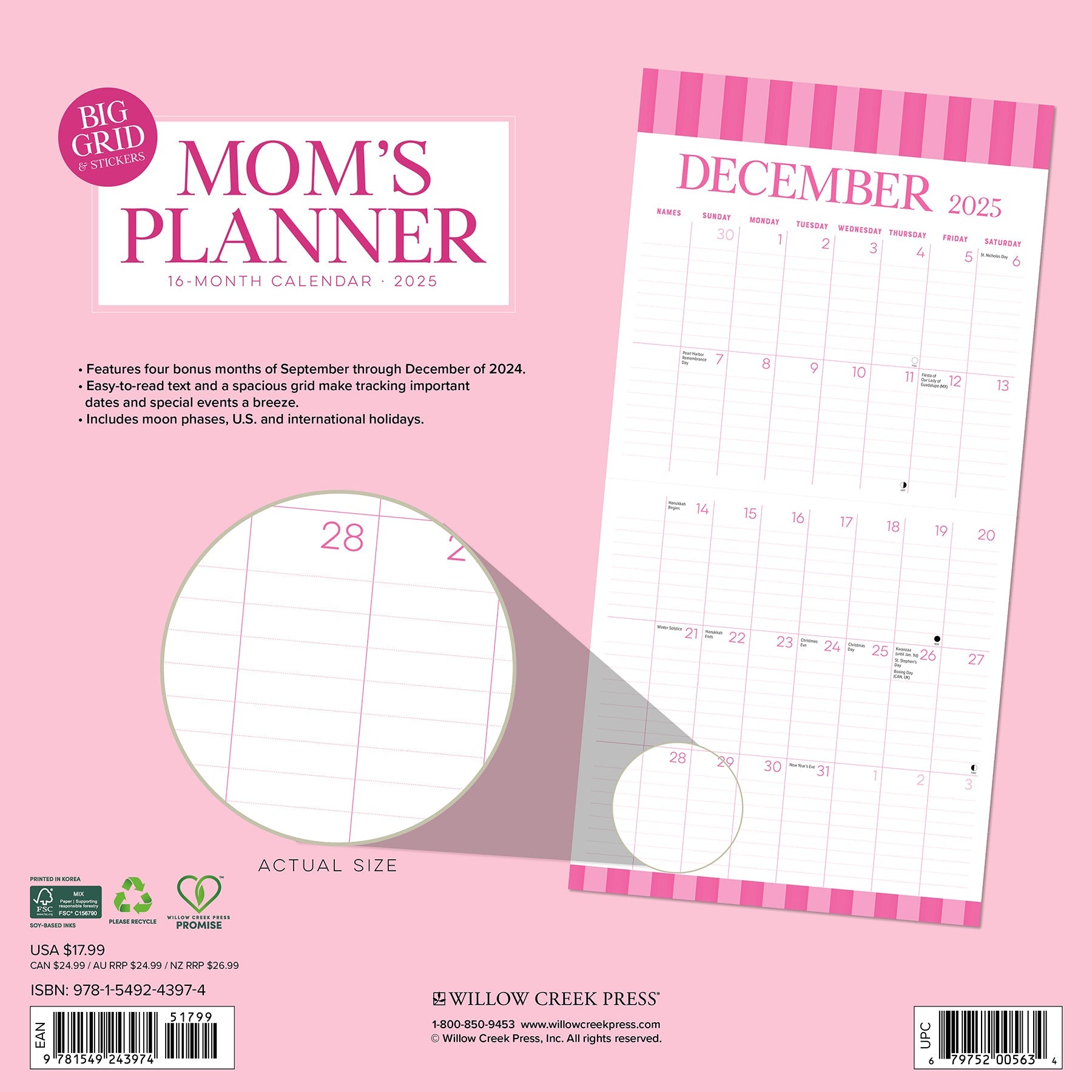 2025 Mom's Planner Calendar - Square Wall Calendar