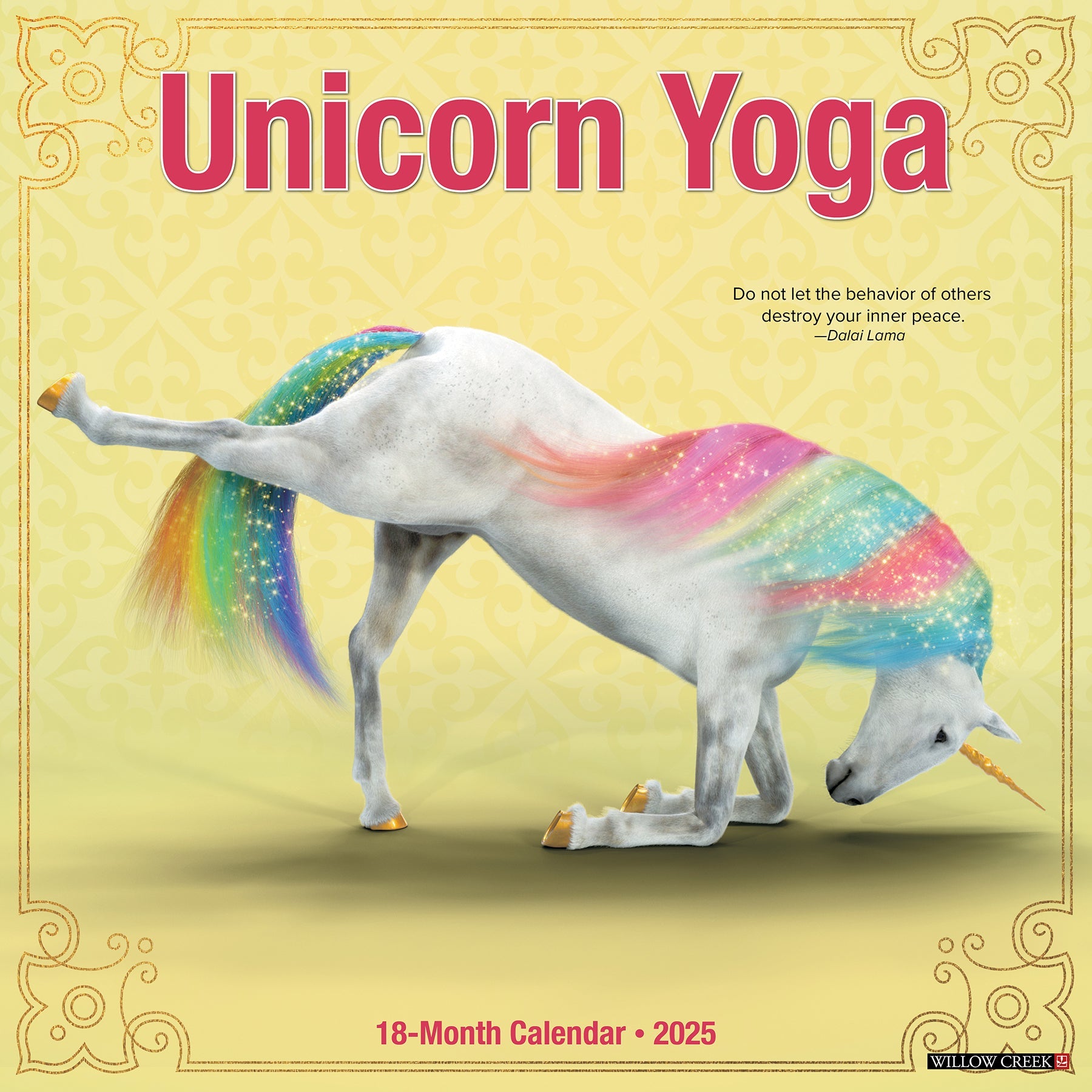 2025 Unicorn Yoga - Square Wall Calendar