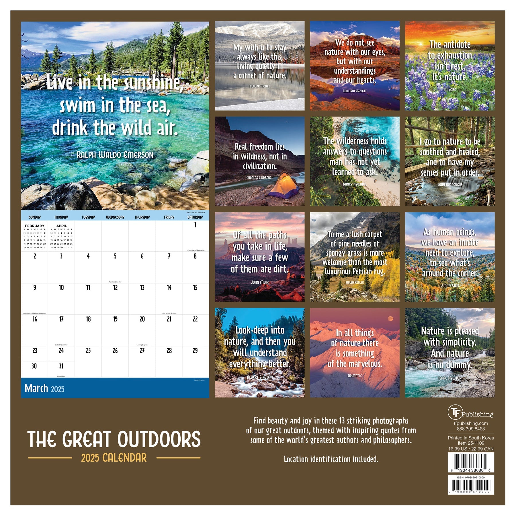 2025 Great Outdoors - Square Wall Calendar