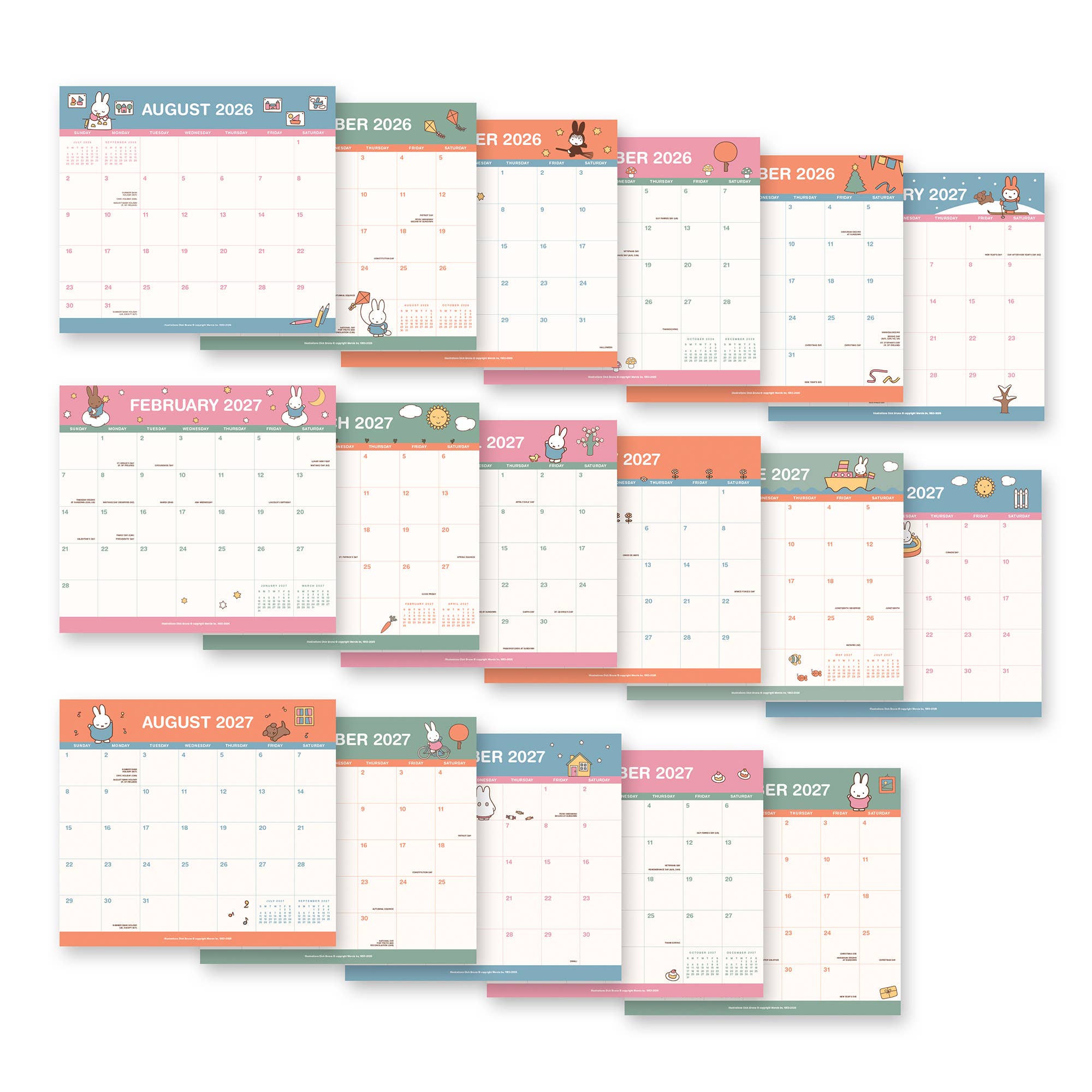 2027 Miffy A Year in Color Magnetic Monthly Pad