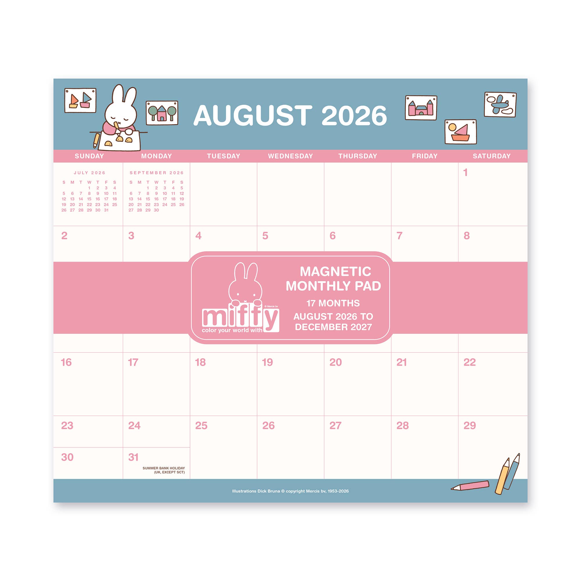 2027 Miffy A Year in Color Magnetic Monthly Pad