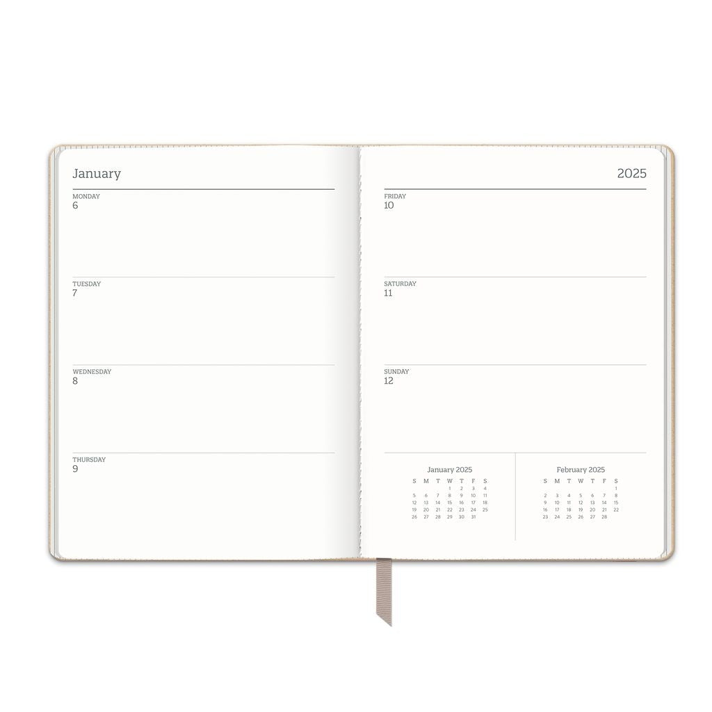 2025 Dots on Dove Gray - Large Dual-Textured Weekly & Monthly Diary/Planner by Orange Circle Studio