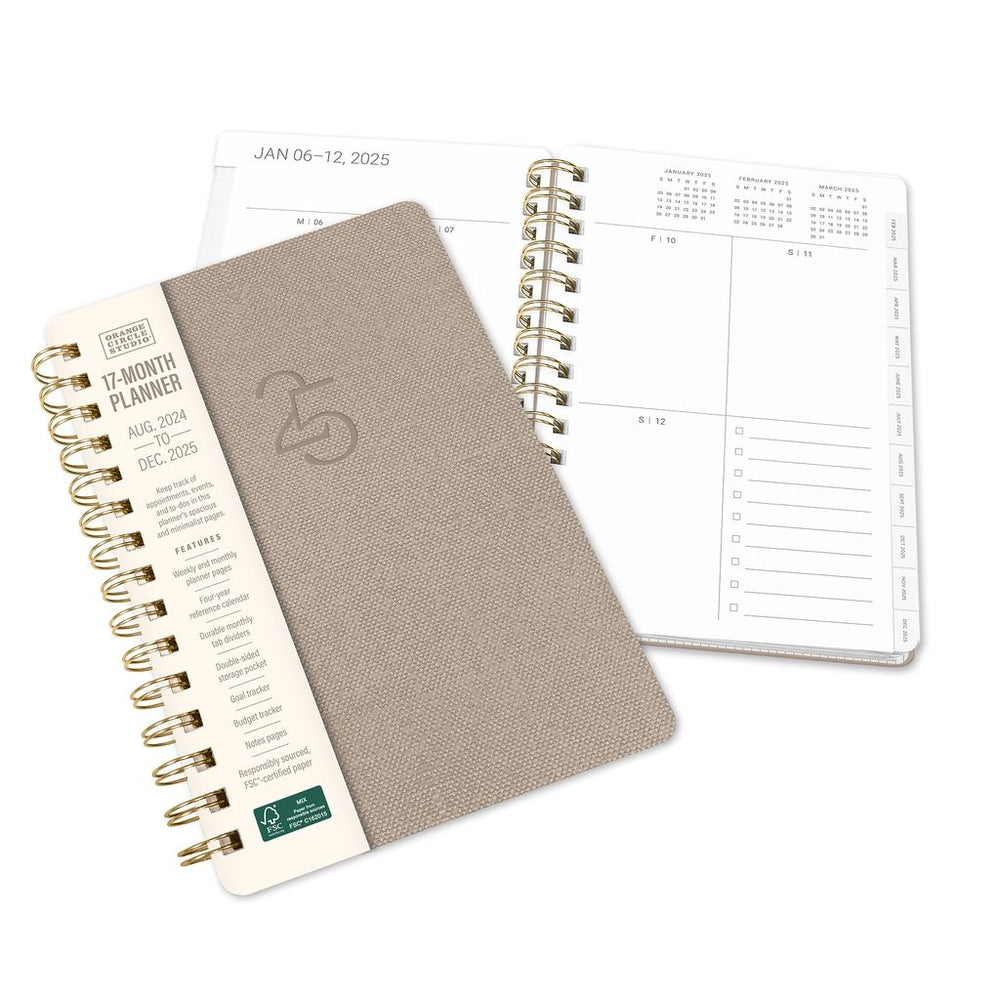 2025 Stone - Agatha Monthly And Weekly Dairy/Planner by Orange Circle Studio