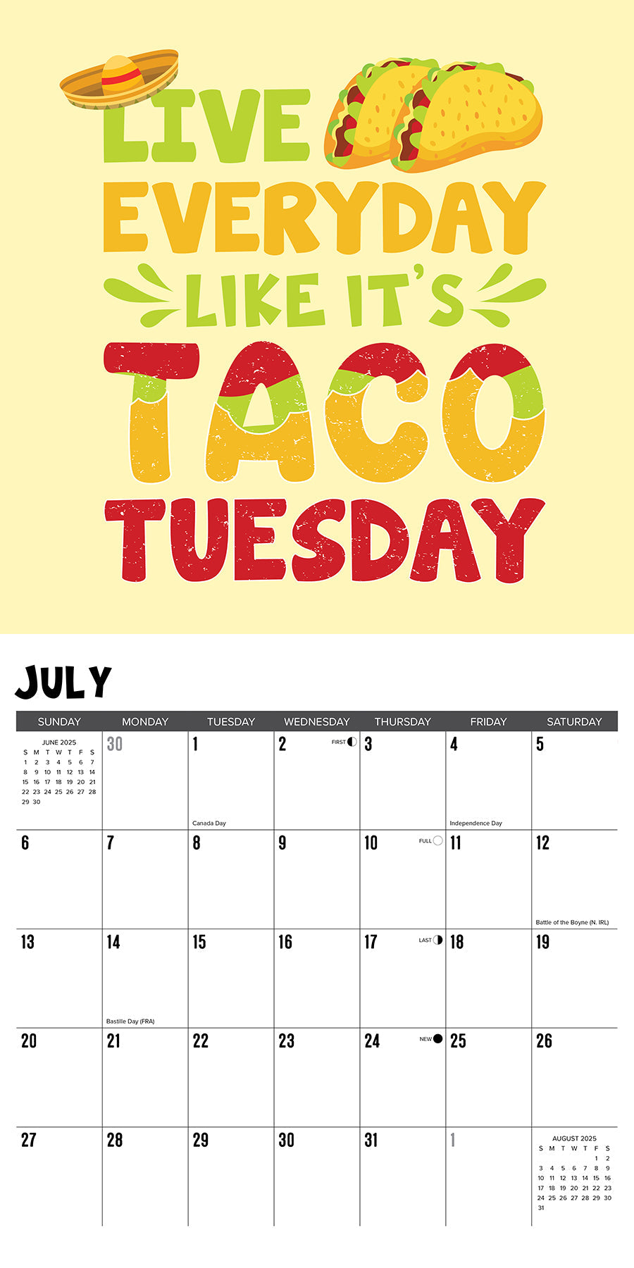 2025 Let's Taco About It - Square Wall Calendar