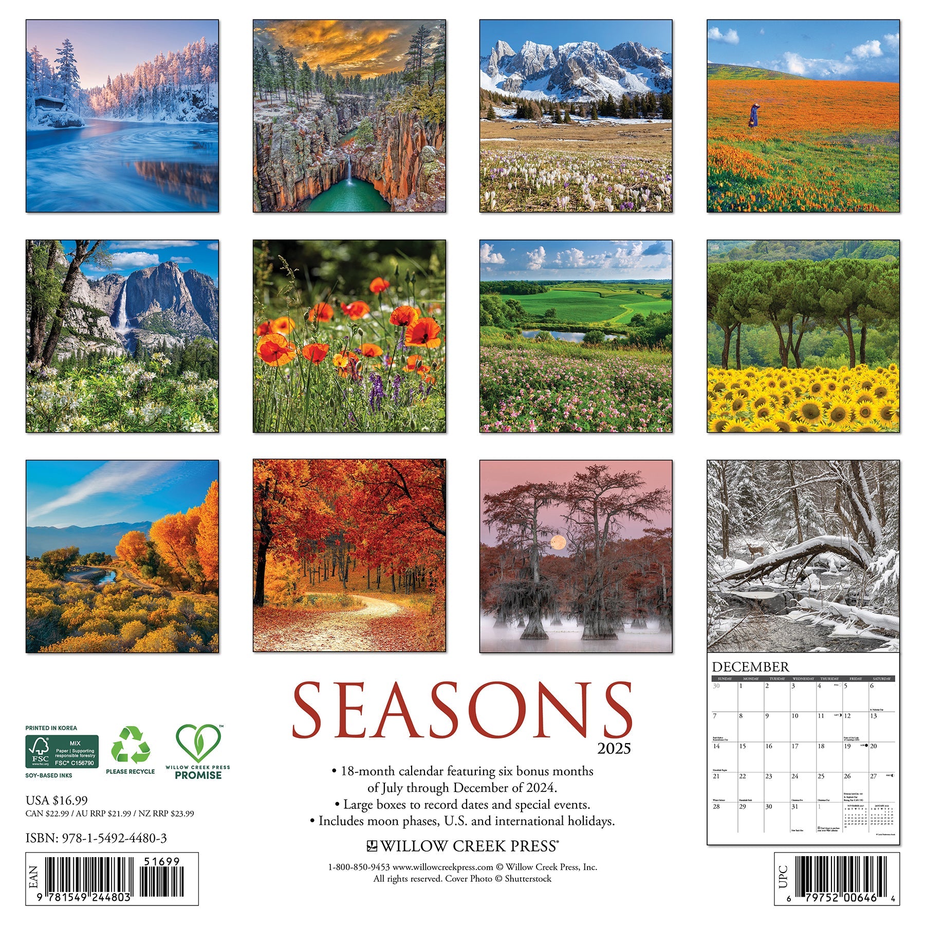 2025 Seasons - Square Wall Calendar