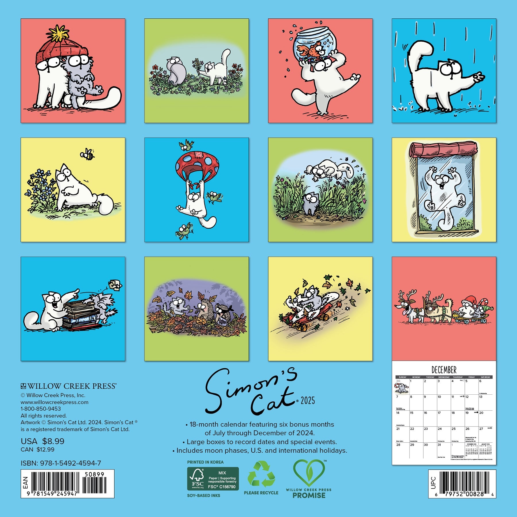 2025 Simon's Cat - Mini Wall Calendar