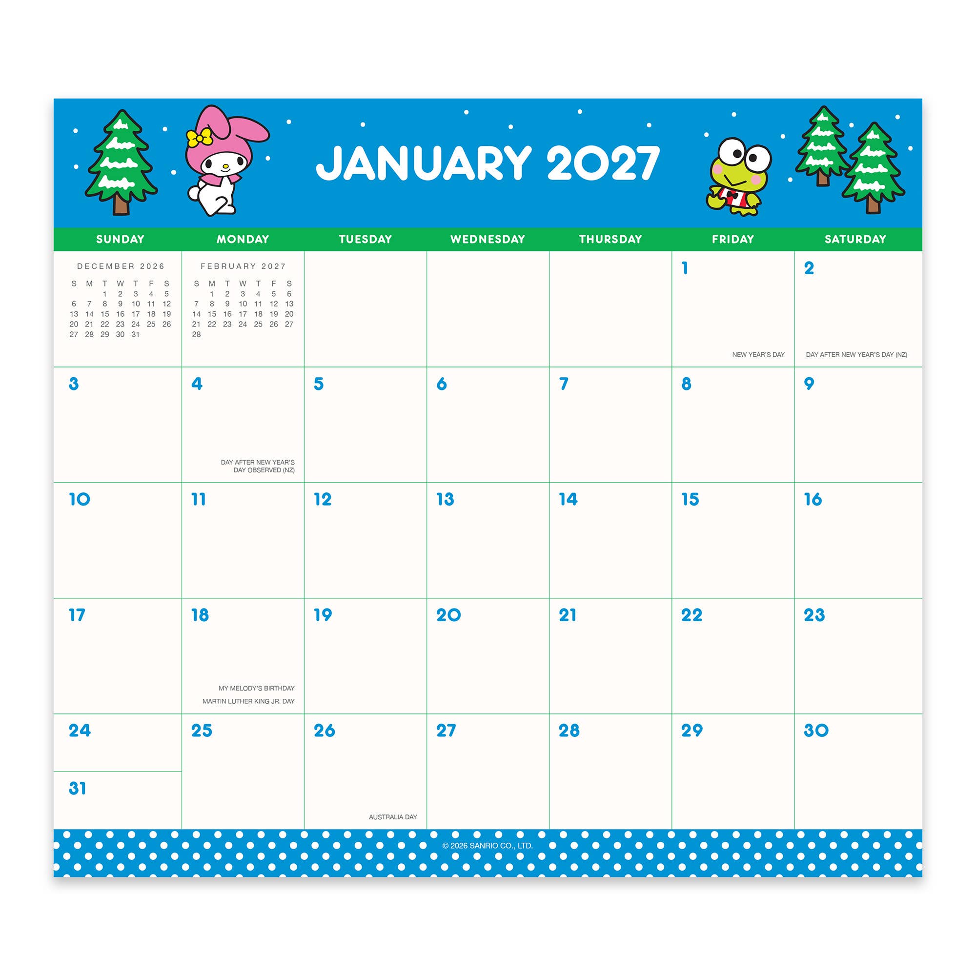 2027 Hello Kitty® and Friends Retro Magnetic Monthly Pad