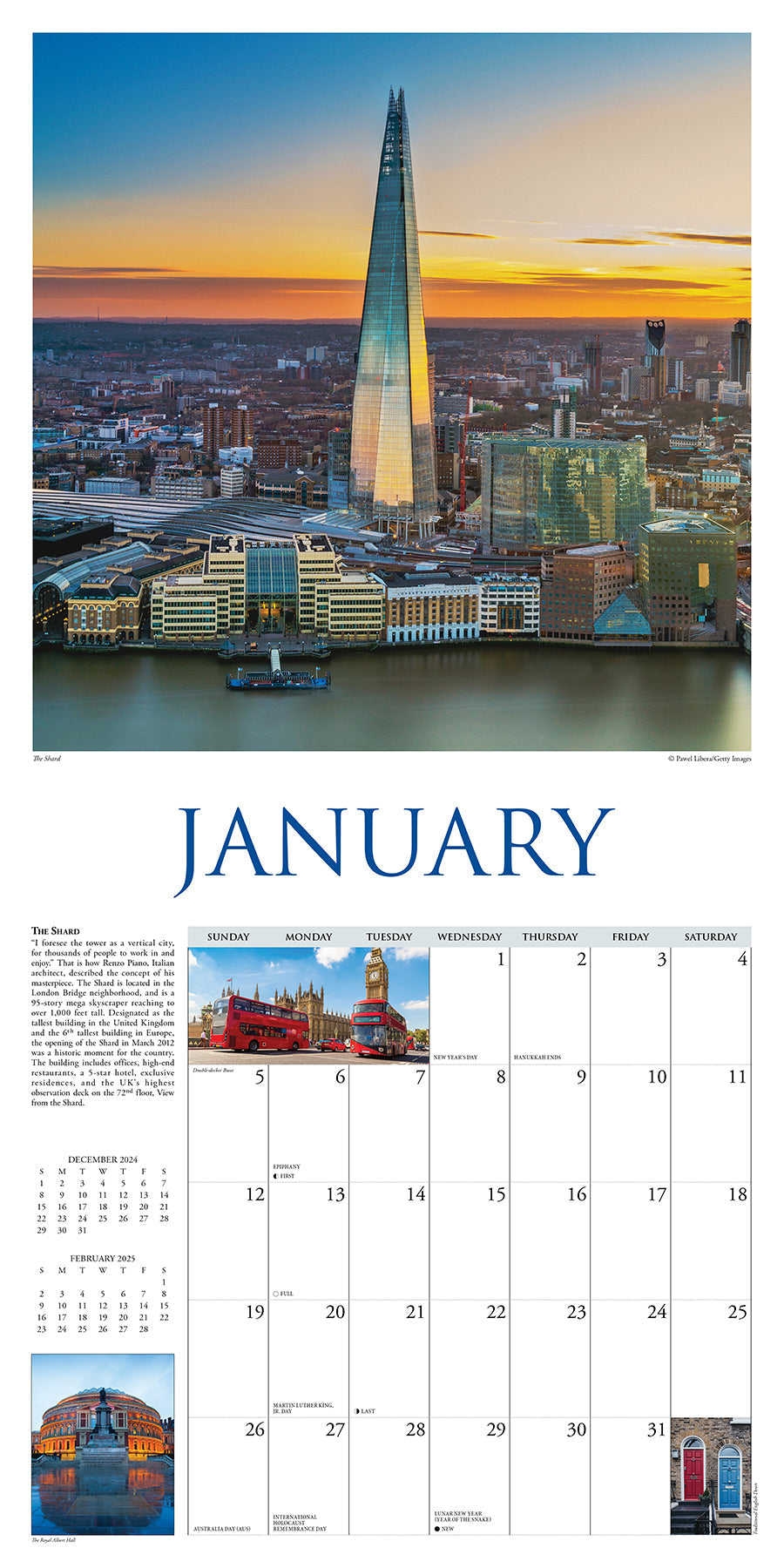 2025 A Walk in London - Square Wall Calendar