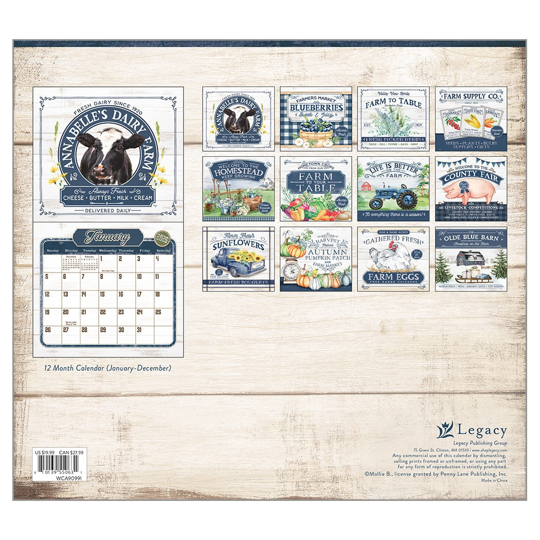 2025 Farm To Table - Legacy Deluxe Wall Calendar