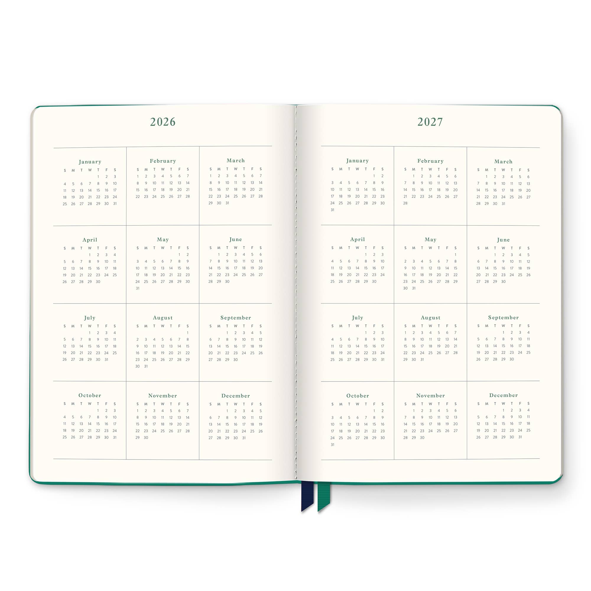 2027 Cascading Plumes Clara Clothbound Planner