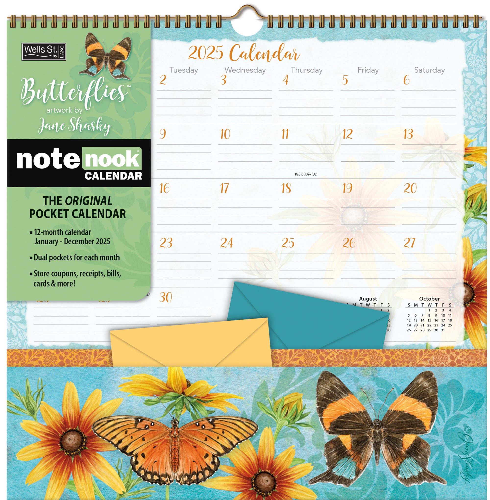 2025 Butterflies - LANG Note Nook Square Wall Calendar
