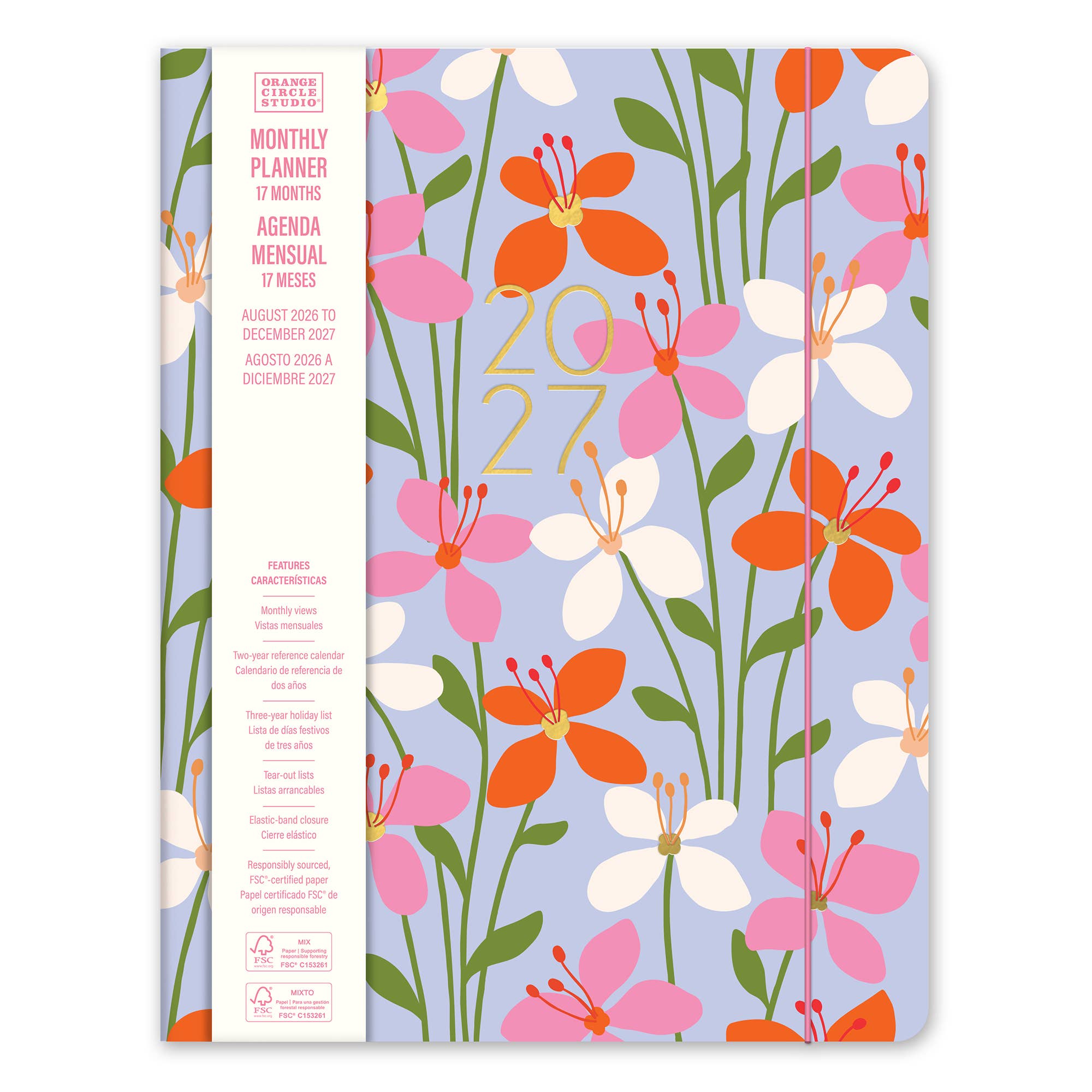 2027 Secret Garden English-Spanish Bilingual Just Right Monthly Planner