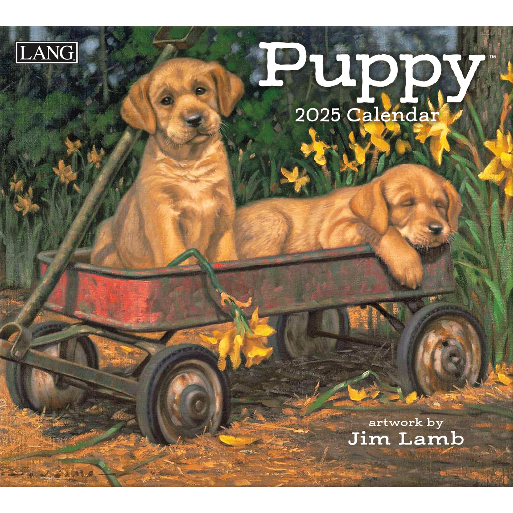 2025 Puppy By Jim Lamb - LANG Deluxe Wall Calendar
