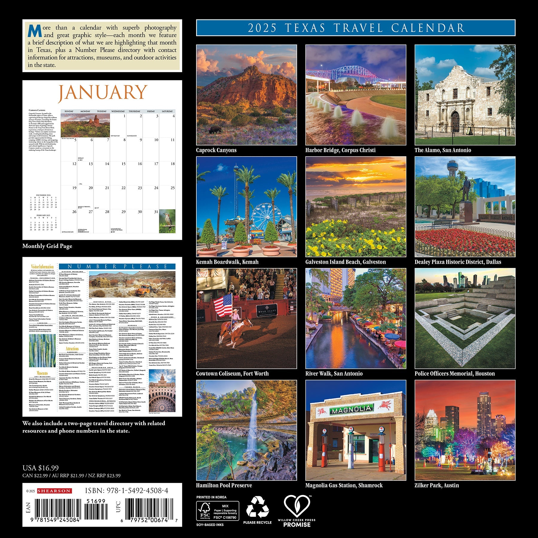 2025 Texas - Square Wall Calendar