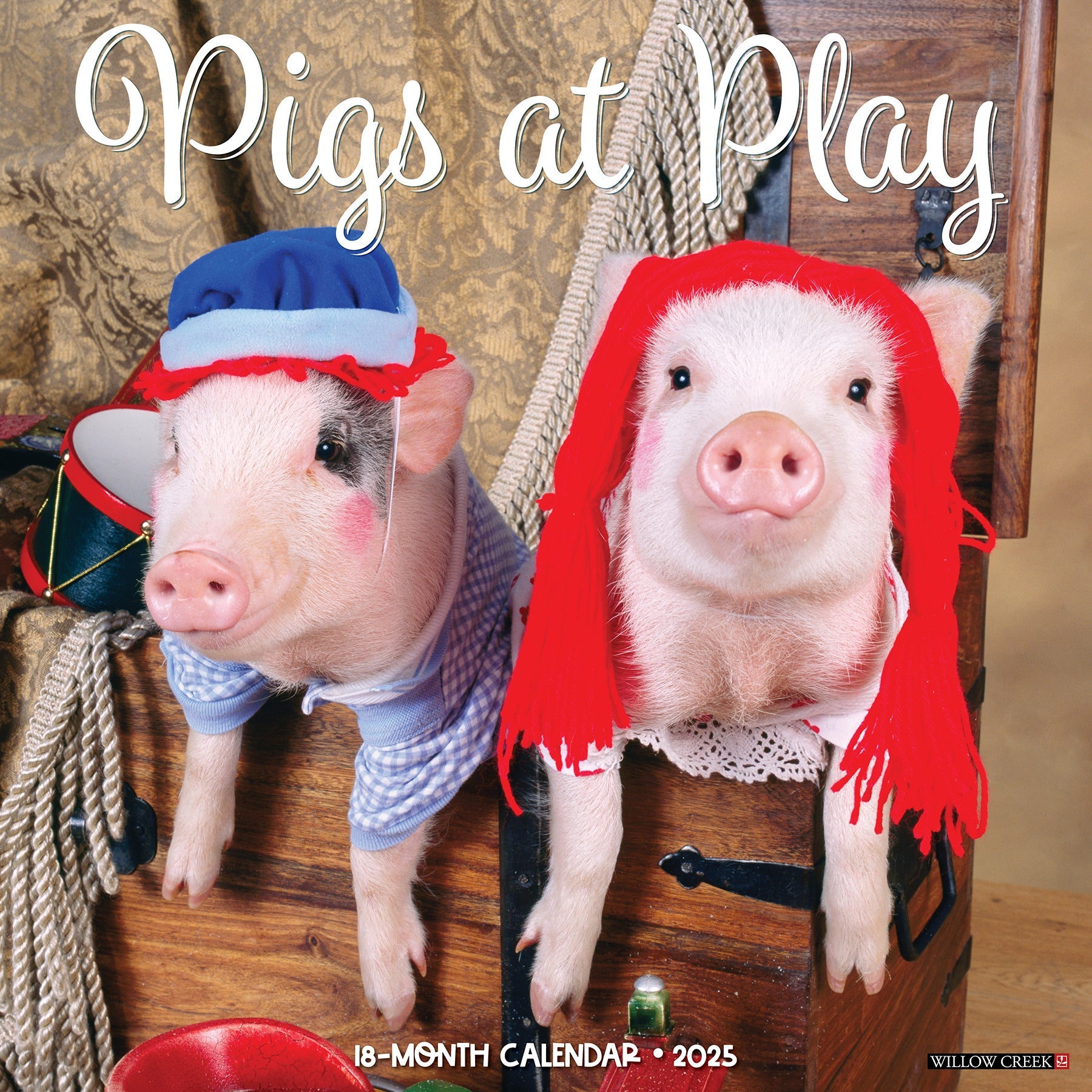 2025 Pigs at Play - Square Wall Calendar